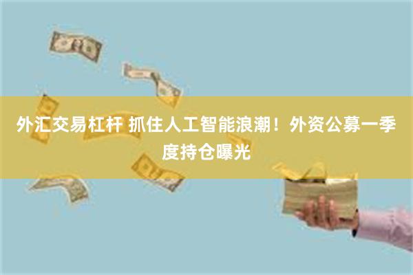 外汇交易杠杆 抓住人工智能浪潮！外资公募一季度持仓曝光