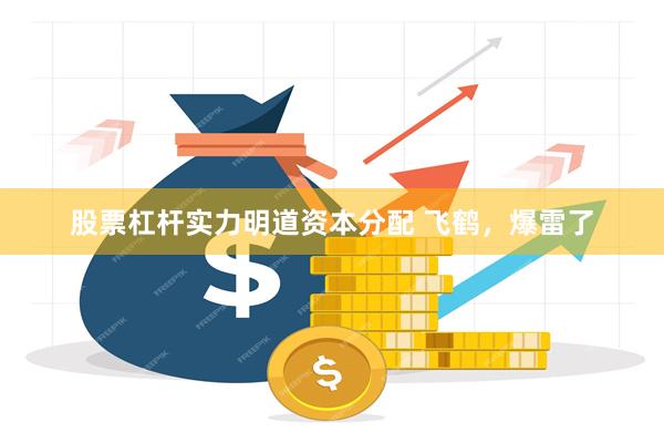 股票杠杆实力明道资本分配 飞鹤，爆雷了